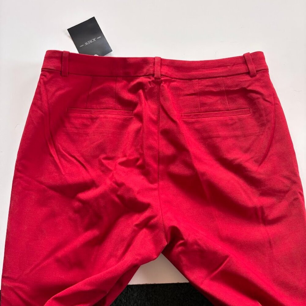 NWT J. Crew Wool Pant Trouser Red Italian Stretch Kaya Stretch Winter Holiday - Picture 8 of 16
